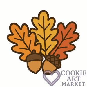 Fall Leaves – Oak Leaves & Acorns Cookie Charm