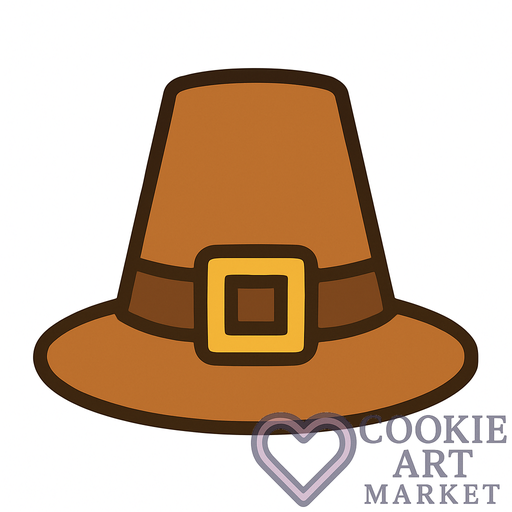 Harvest Festival – Simple Pilgrim Hat Cookie Outline